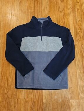 Boy's Half-Zip Fleece - Navy & Gray